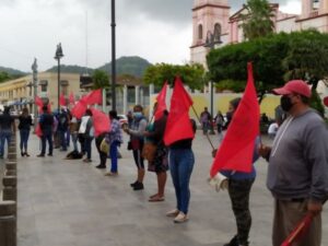 Se manifiestan Antorchistas en San Andrés Tuxtla y otros municipios de Veracruz
