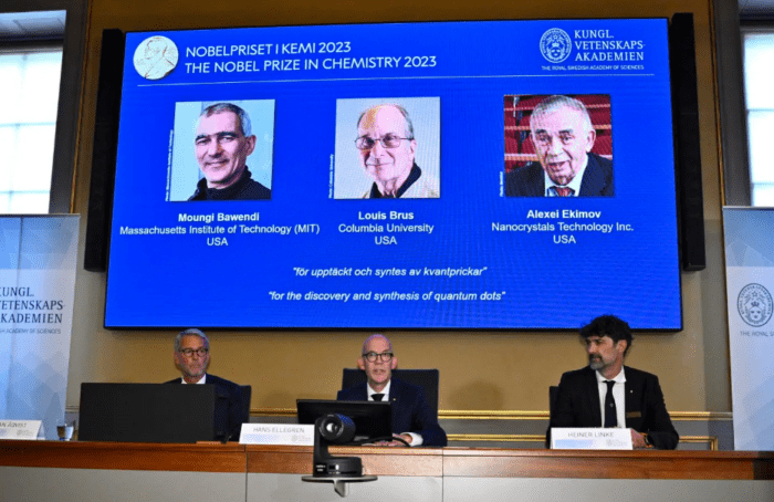 Premio Nobel de Química 2023: ganan 3 científicos por descubrir partículas para pantallas LED