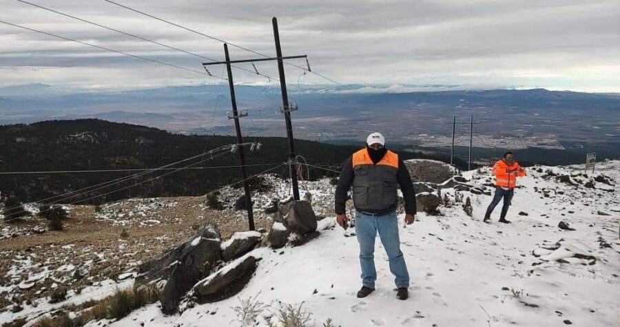 Nieva en el Cofre de Perote y el Pico de Orizaba
